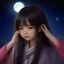 留言用户夜猫子小北的圆形头像,星空主题插画风格