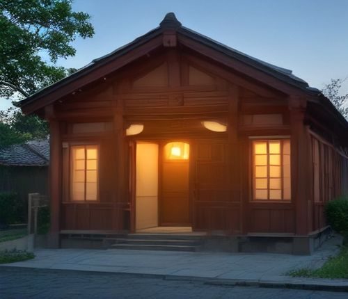 紫色霓虹灯光的家庭影音角落,大屏幕正在播放悬疑剧集特写